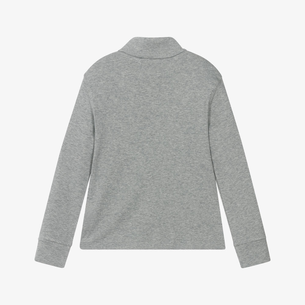 Ralph Lauren-Boys Grey Marl Cotton Sweatshirt | Childrensalon