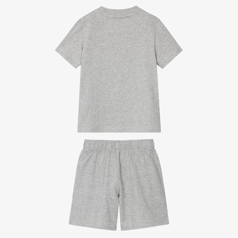 Ralph Lauren-Boys Grey Marl Short Pyjamas in Cotton Jersey | Childrensalon