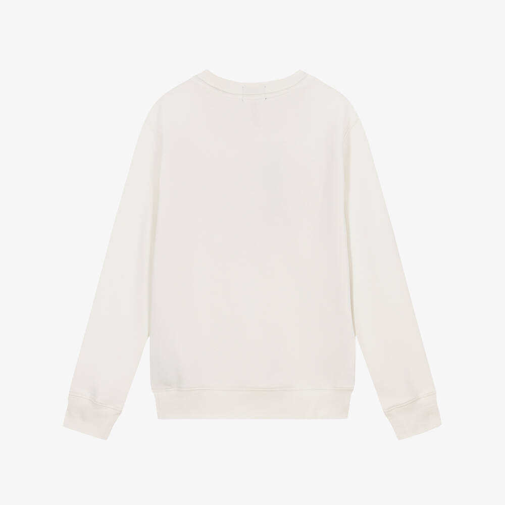 Ralph Lauren-Boys Ivory Cotton Jersey Sweatshirt with Polo Bear Logo | Childrensalon