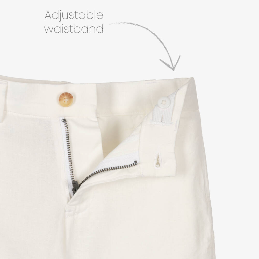 Ralph Lauren-Boys Ivory Shorts with Pony Logo | Childrensalon