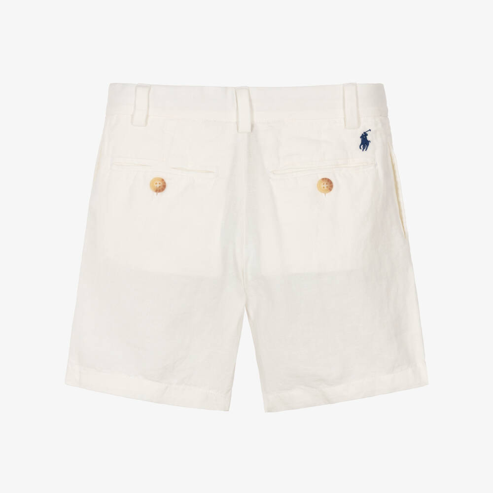 Ralph Lauren-Boys Ivory Shorts with Pony Logo | Childrensalon