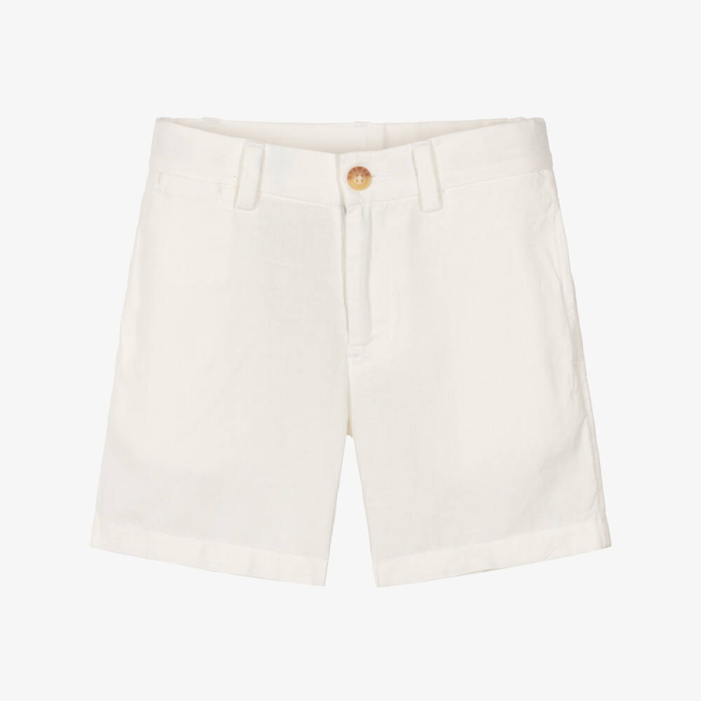 Ralph Lauren-Boys Ivory Shorts with Pony Logo | Childrensalon