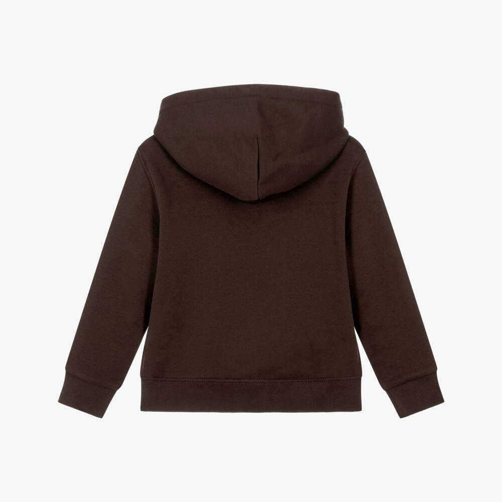 Ralph Lauren-Boys Jersey Hoodie in Chocolate Brown | Childrensalon