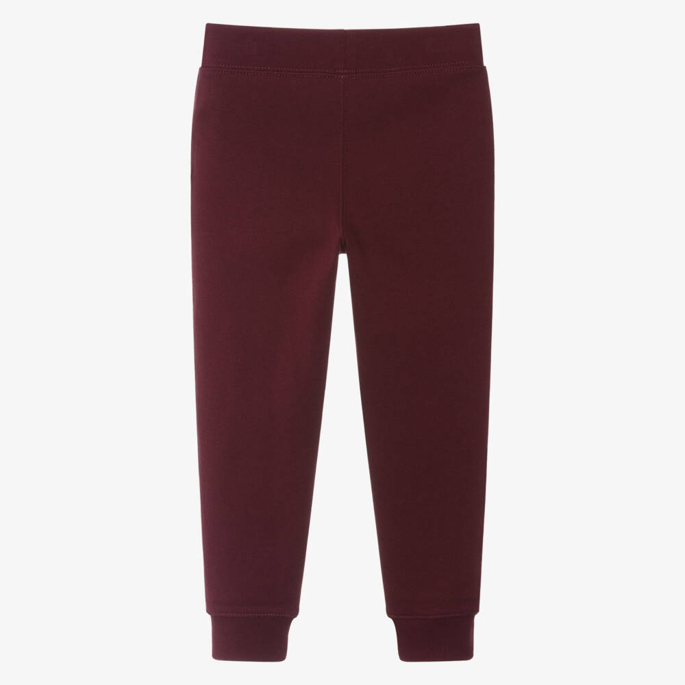Ralph Lauren-Boys Maroon Red Cotton Pony Logo Joggers | Childrensalon