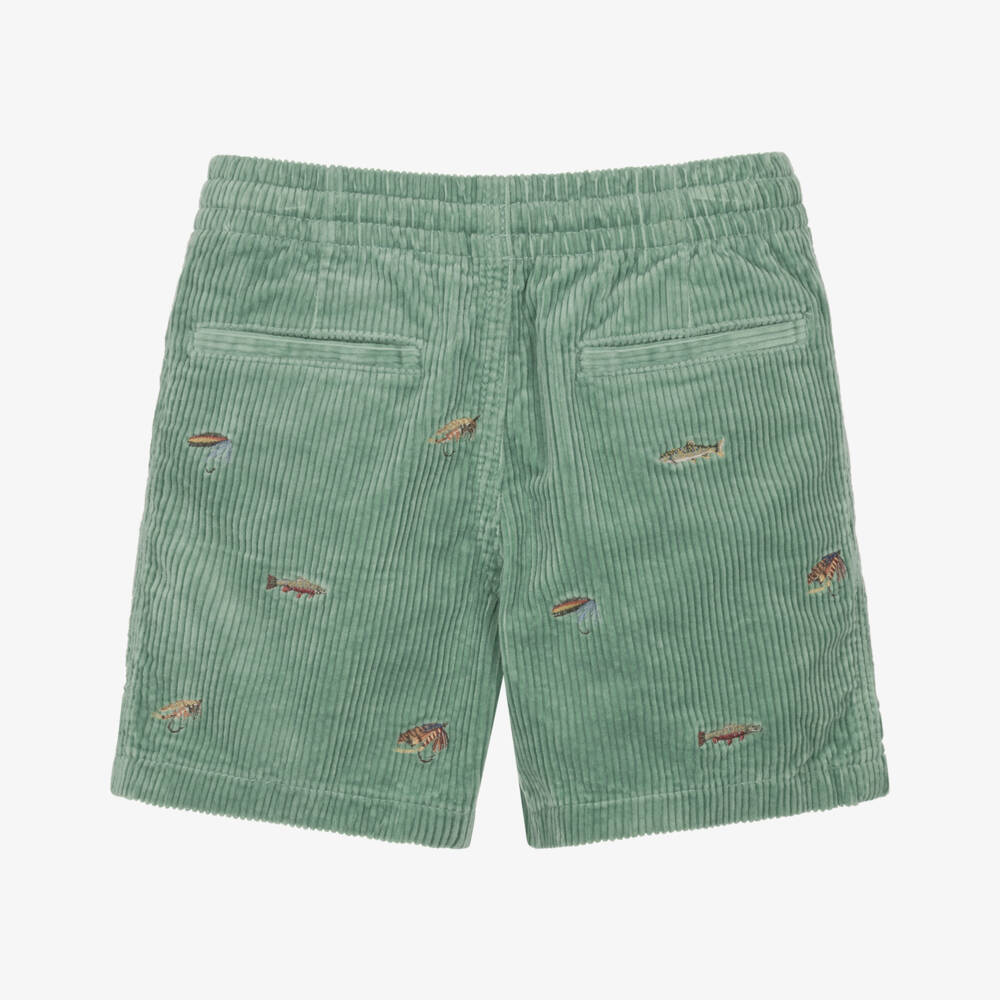 Ralph Lauren-Boys Mint Green Corduroy Shorts | Childrensalon
