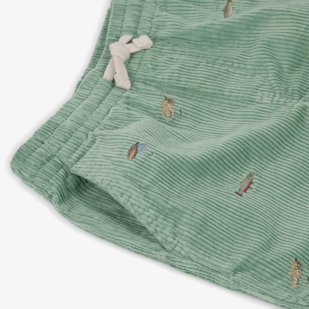 Ralph Lauren-Boys Mint Green Corduroy Shorts | Childrensalon