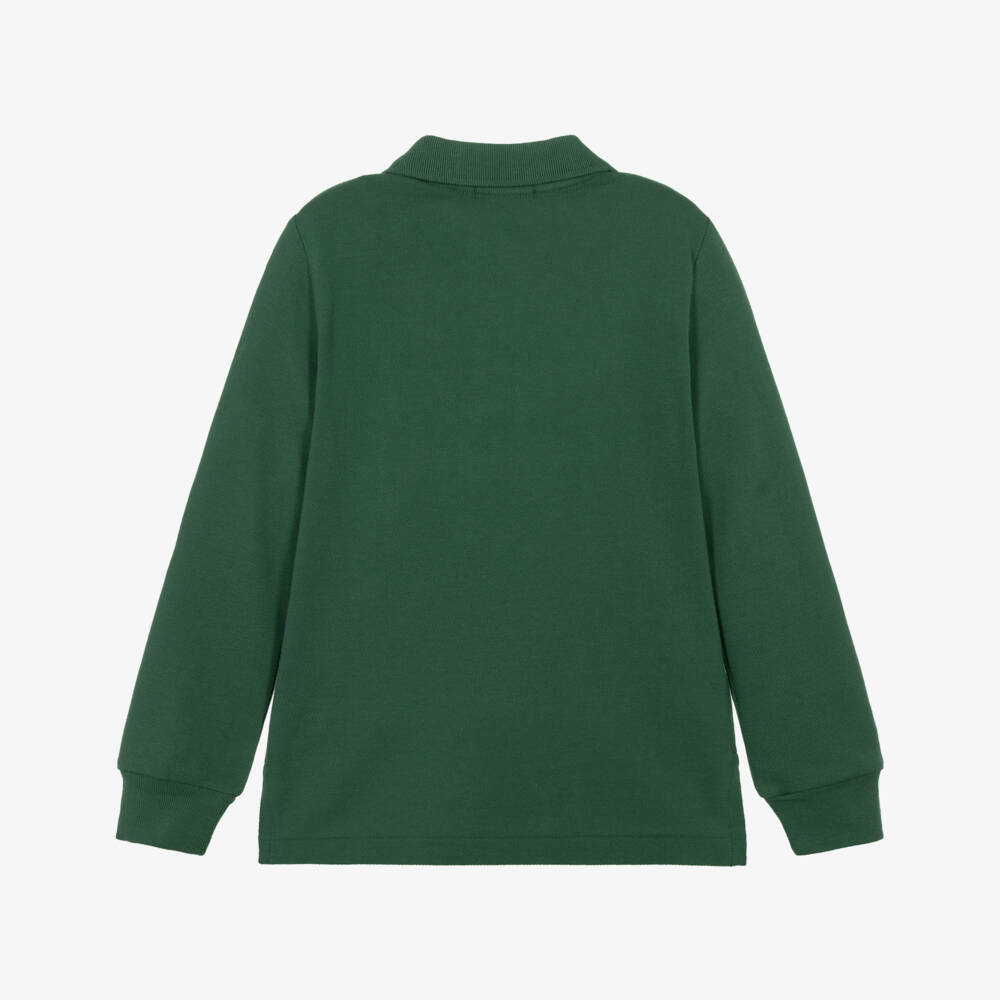 Ralph Lauren-Boys Moss Green Long Sleeve Polo | Childrensalon