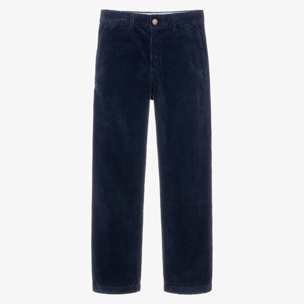 Ralph Lauren-Boys Navy Blue Corduroy Trousers | Childrensalon
