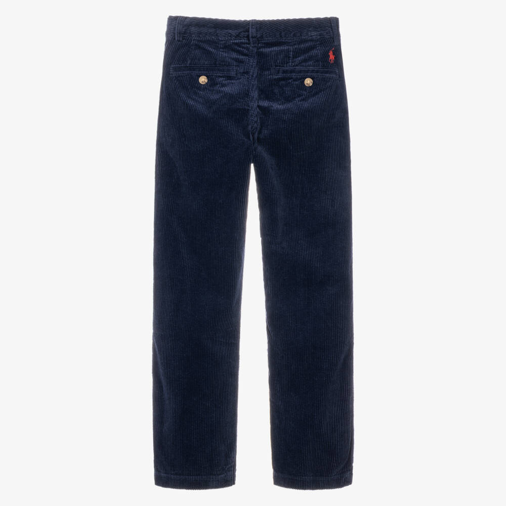 Ralph Lauren-Boys Navy Blue Corduroy Trousers | Childrensalon