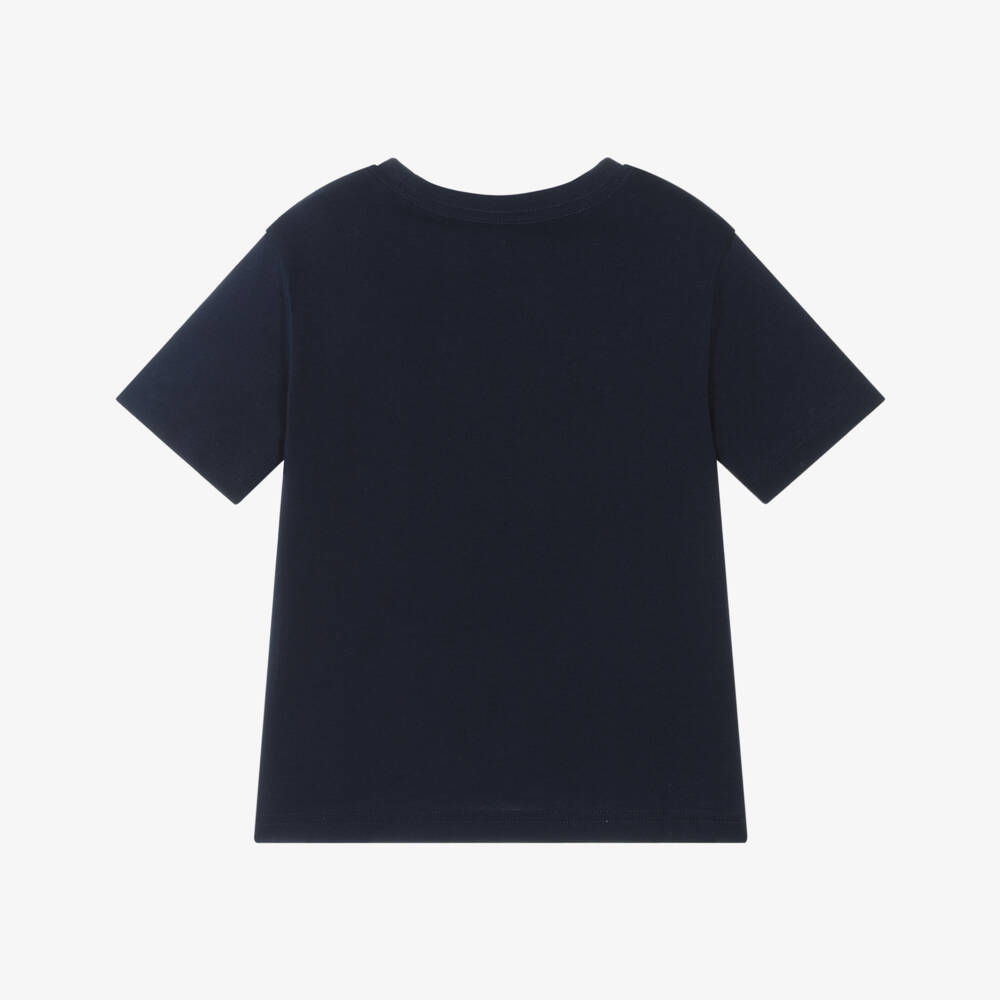 Ralph Lauren-Футболка синяя хлопковая для мальчиков | Childrensalon