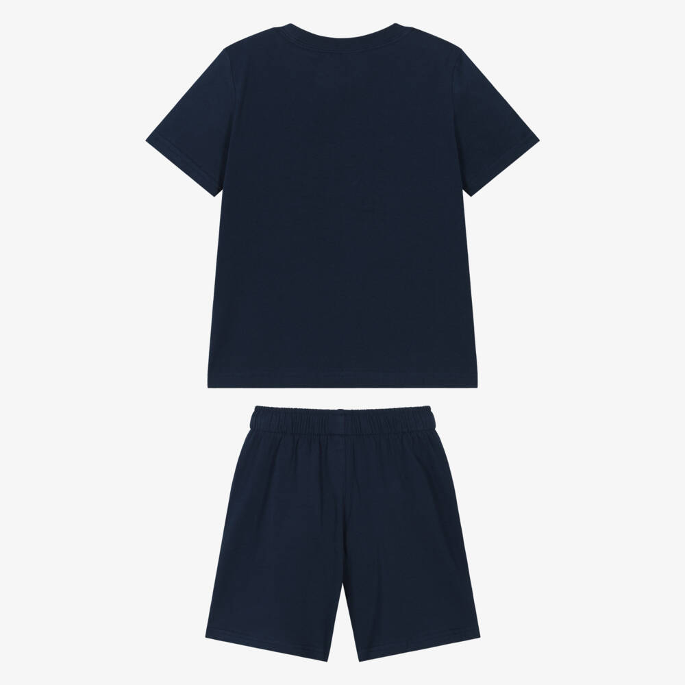 Ralph Lauren-بيجاما شورت قطن بشعار المهر لون كحلي للأولاد | Childrensalon
