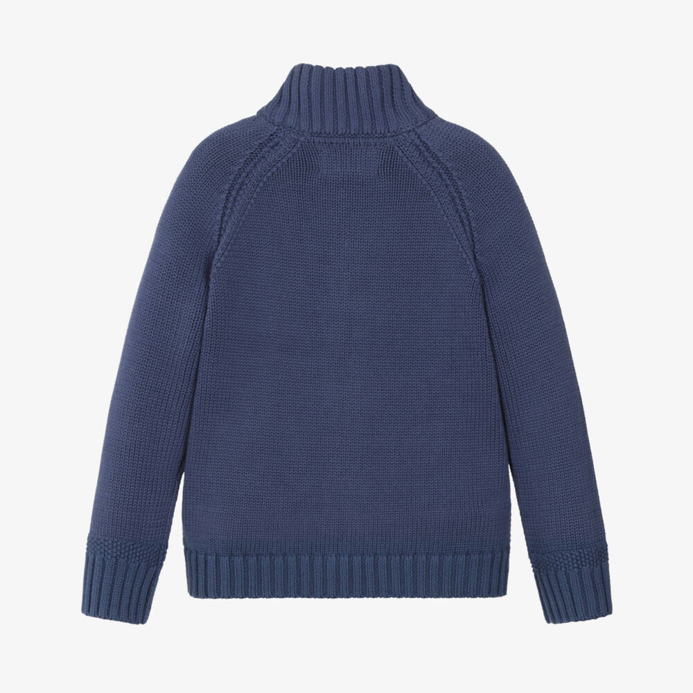 Ralph Lauren-Синий хлопковый трикотажный топ на молнии для мальчиков | Childrensalon