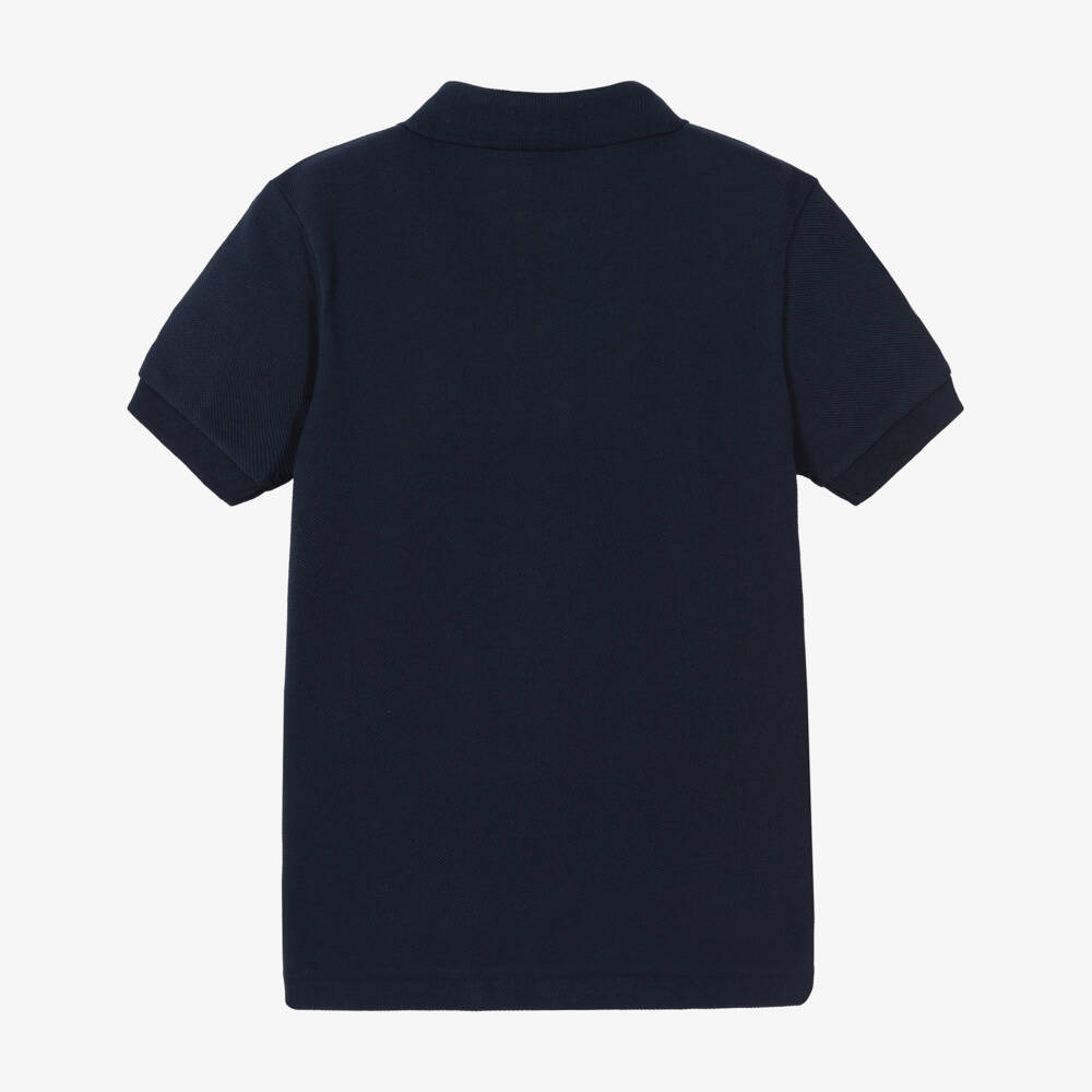 Ralph Lauren-Boys Navy Blue Cotton Piqué Polo Shirt with Big Pony Logo | Childrensalon