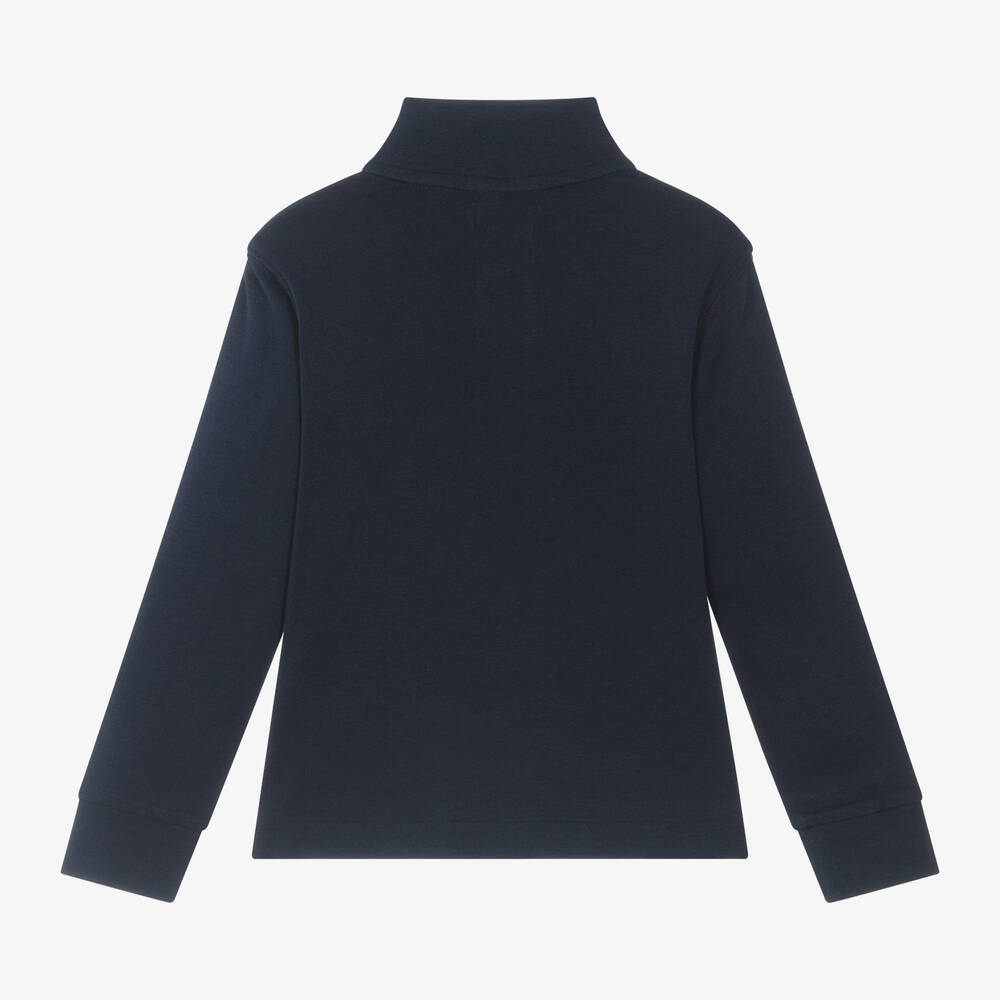Ralph Lauren-Boys Navy Blue Cotton Top | Childrensalon