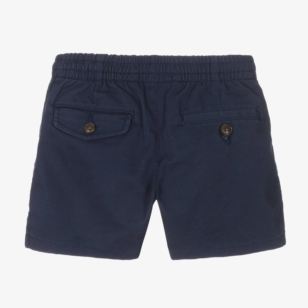 Ralph Lauren-Boys Navy Blue Cotton Twill Chino Shorts | Childrensalon