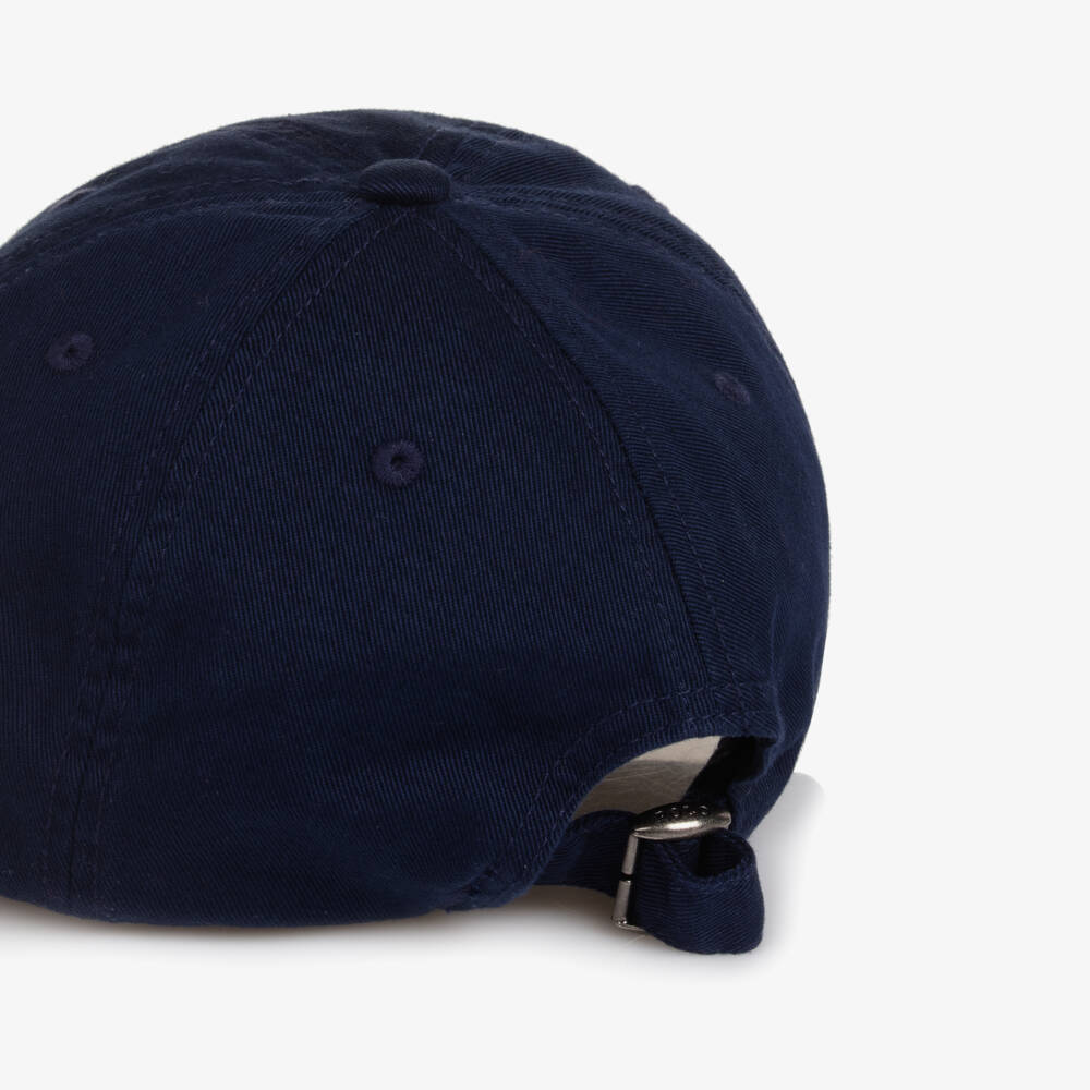 Ralph Lauren- Boys Navy Blue Cotton Twill Polo Bear Cap | Childrensalon
