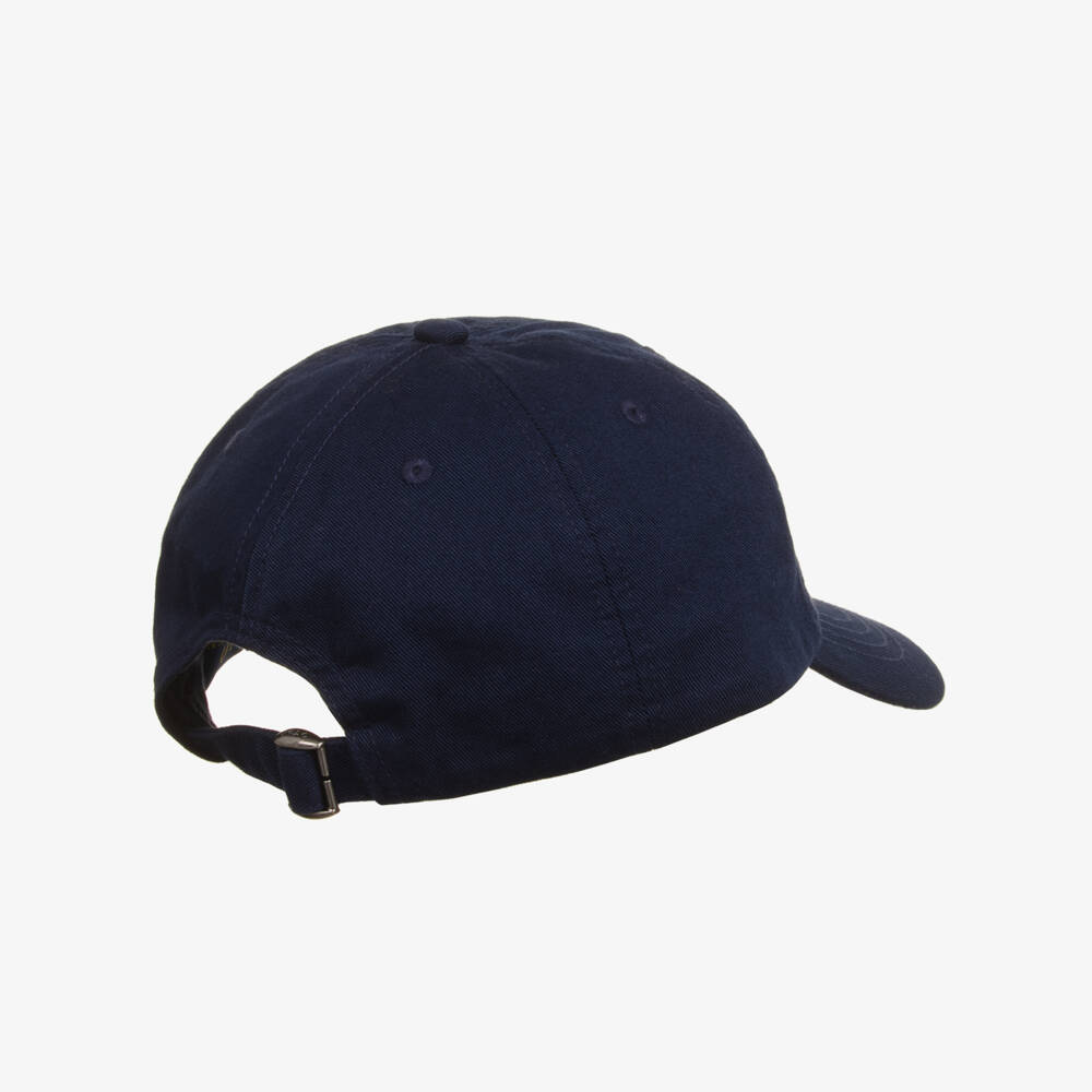 Ralph Lauren- Boys Navy Blue Cotton Twill Polo Bear Cap | Childrensalon