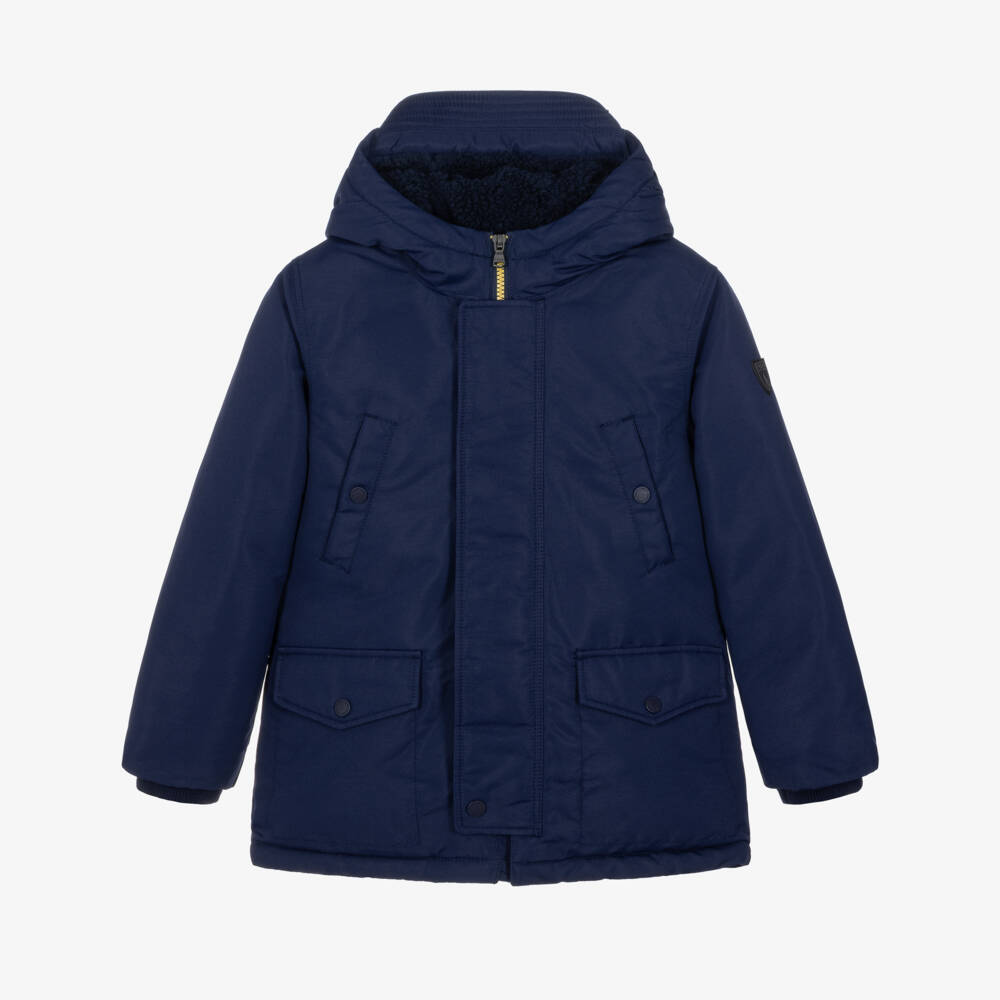 Ralph Lauren-Boys Navy Blue Down Padded Parka Coat | Childrensalon