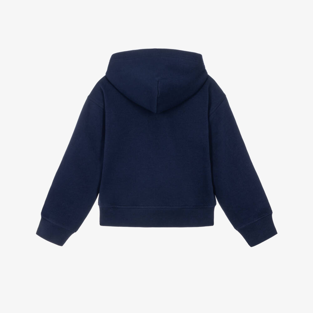 Ralph Lauren-Boys Navy Blue Jersey Oversized Hoodie | Childrensalon