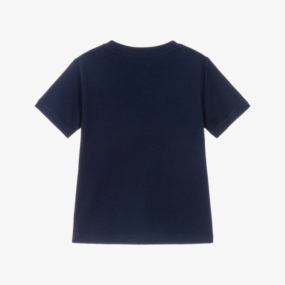 Ralph Lauren-Boys Navy Blue Nautical Polo Bear Cotton Jersey T-Shirt | Childrensalon