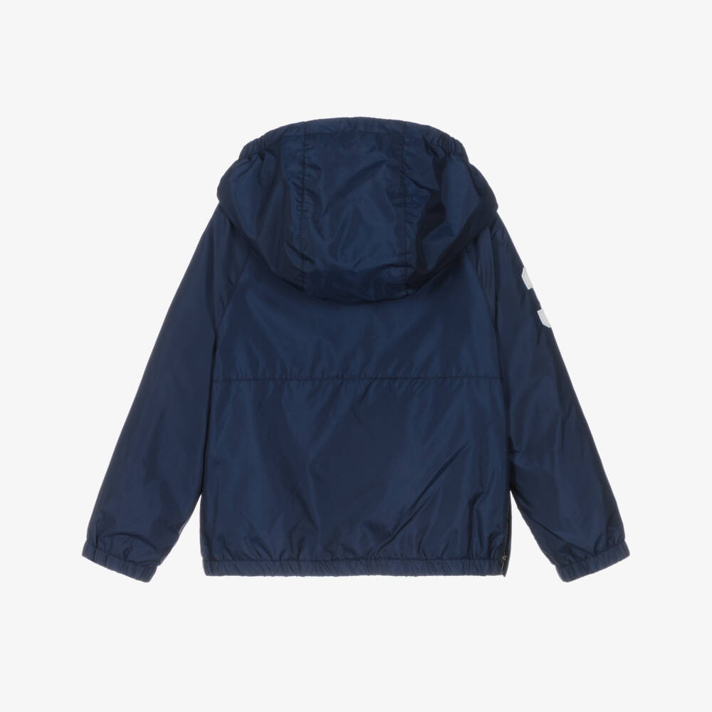 Ralph Lauren-Boys Navy Blue Nylon Packable Jacket with Red Big Pony Logo | Childrensalon
