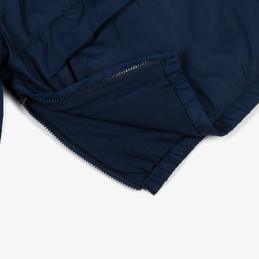 Ralph Lauren-Boys Navy Blue Nylon Packable Jacket with Red Big Pony Logo | Childrensalon