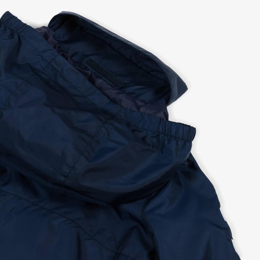 Ralph Lauren-Boys Navy Blue Nylon Packable Jacket with Red Big Pony Logo | Childrensalon