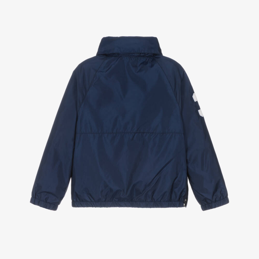 Ralph Lauren-Boys Navy Blue Nylon Packable Jacket with Red Big Pony Logo | Childrensalon