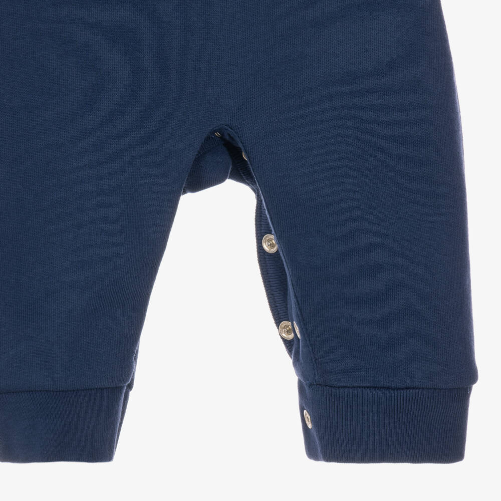 Ralph Lauren-Boys Navy Blue Polo Bear Jersey Romper | Childrensalon