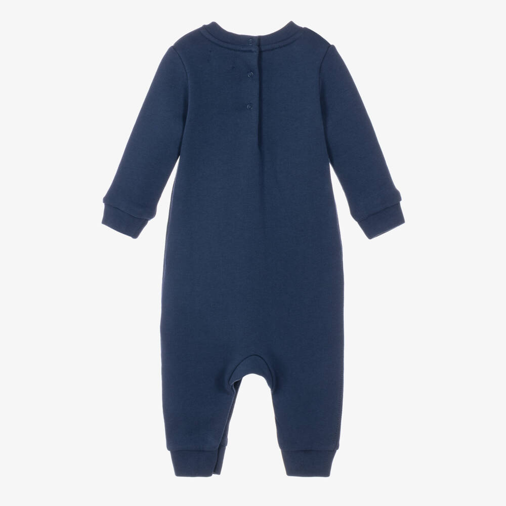 Ralph Lauren-Boys Navy Blue Polo Bear Jersey Romper | Childrensalon