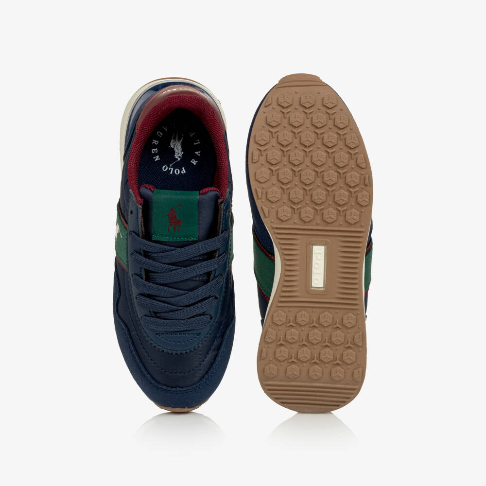 Ralph Lauren-Boys Navy Blue Train 89 Sport II Trainers | Childrensalon