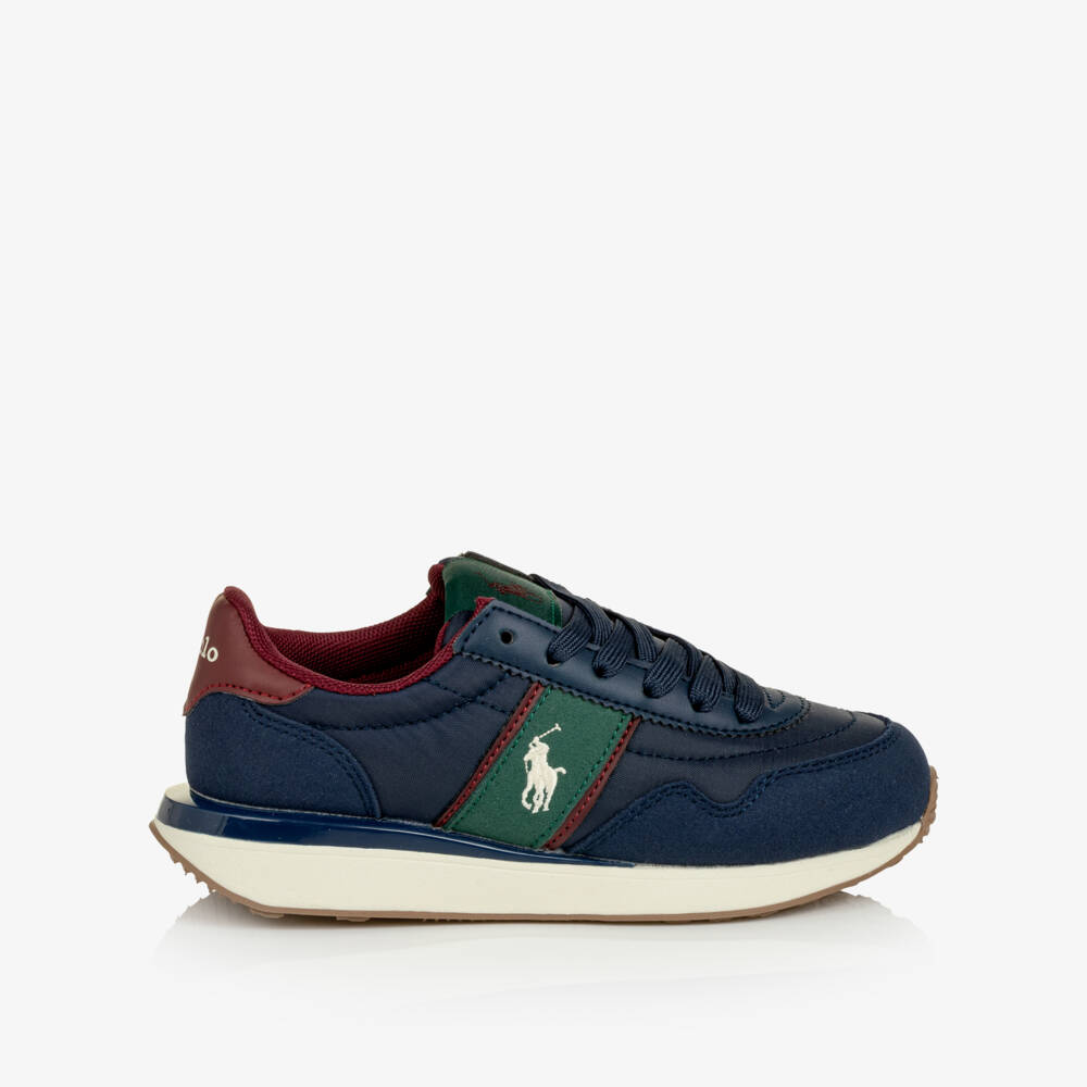 Ralph Lauren-Boys Navy Blue Train 89 Sport II Trainers | Childrensalon