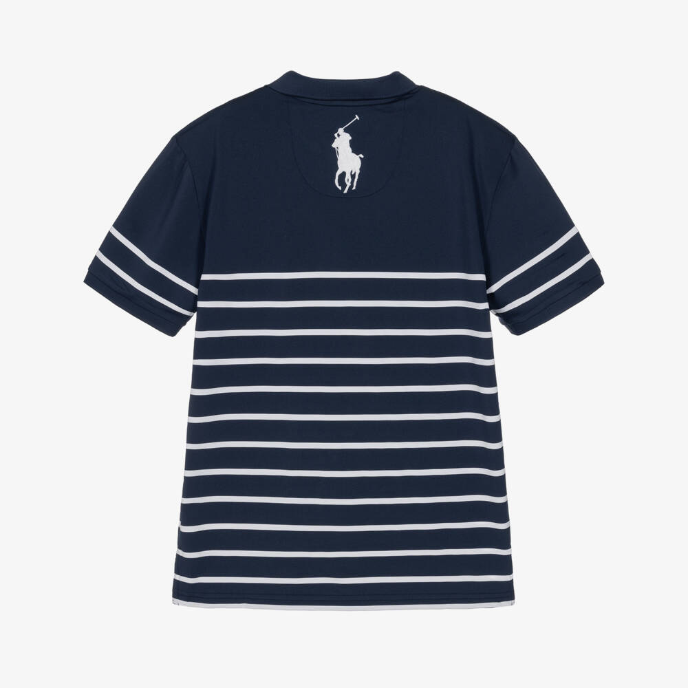 Ralph Lauren-Boys Navy Blue Wimbledon Collection Performance Polo Shirt | Childrensalon