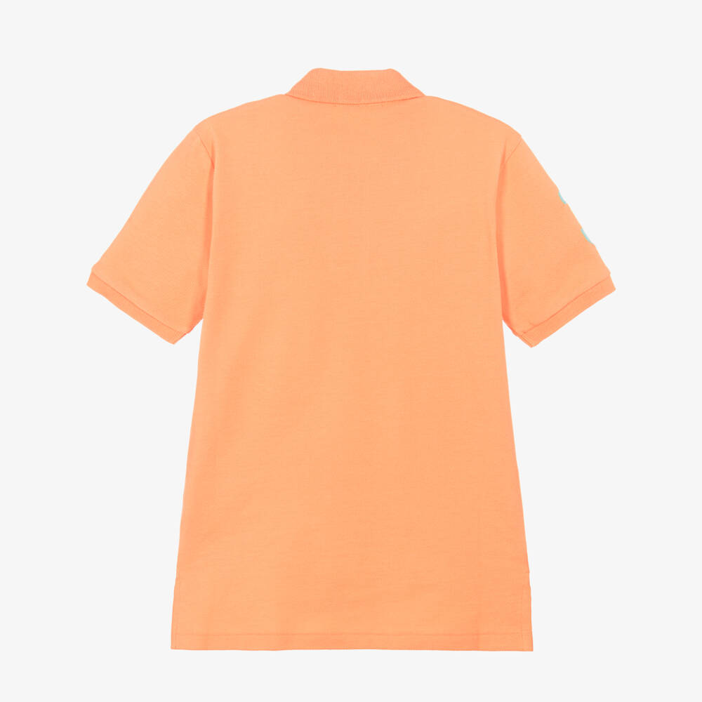 Ralph Lauren-Boys Orange Big Pony Cotton Piqué Polo Shirt | Childrensalon