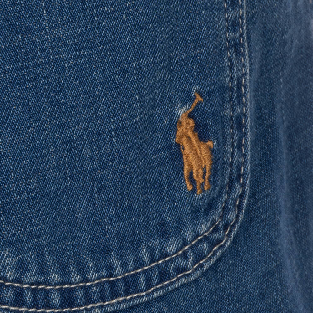 Ralph Lauren-Boys Oversized Blue Denim Trousers | Childrensalon