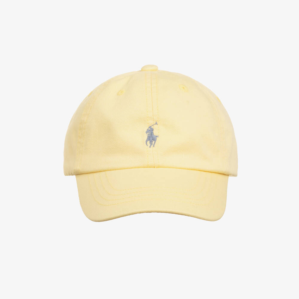 Ralph Lauren-Boys Pale Yellow Cotton Pony Logo Baseball Cap | Childrensalon