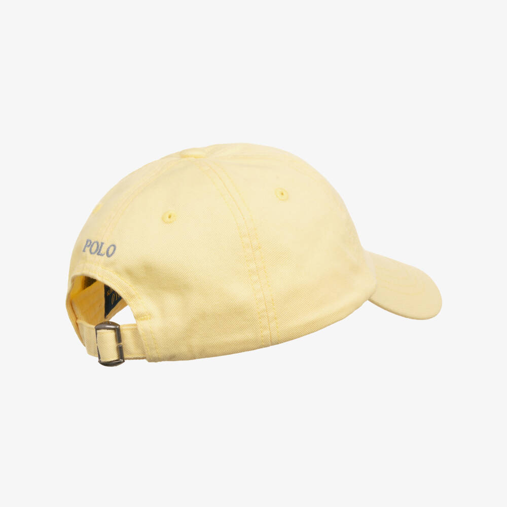 Ralph Lauren-Boys Pale Yellow Cotton Pony Logo Baseball Cap | Childrensalon