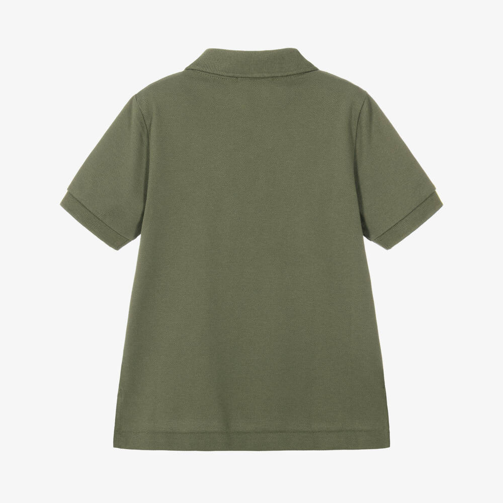 Ralph Lauren-Boys Polo Bear Polo Shirt in Khaki Green | Childrensalon