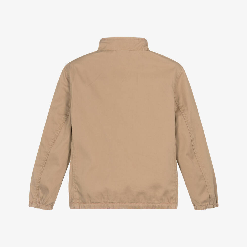 Ralph Lauren-Boys Red & Beige Reversible Twill Jacket | Childrensalon