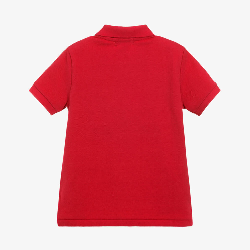 Поло Ralph Lauren-Красная рубашка поло из хлопкового пике для мальчиков | Childrensalon