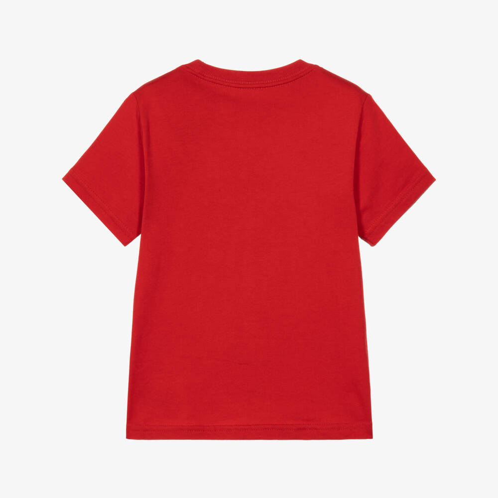 Ralph Lauren-Boys Red Polo Bear T-Shirt in Cotton Jersey | Childrensalon
