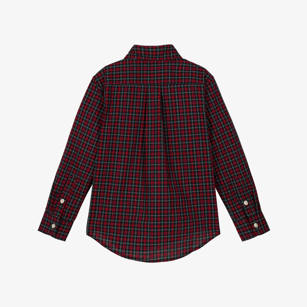 Ralph Lauren-Boys Red Tartan Check Shirt | Childrensalon