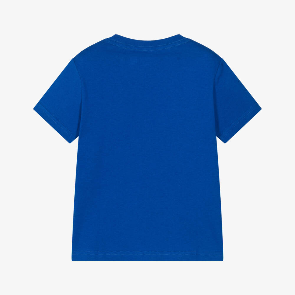 Ralph Lauren-Boys Royal Blue Cotton T-Shirt with Embroidered Pony Logo | Childrensalon