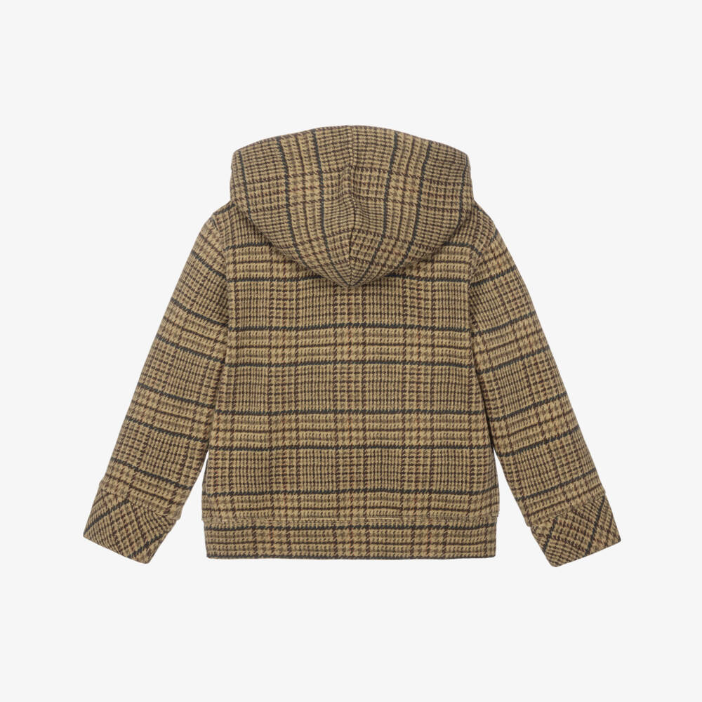 Ralph Lauren-Boys Tweed-Print Hoodie with Polo Bear | Childrensalon