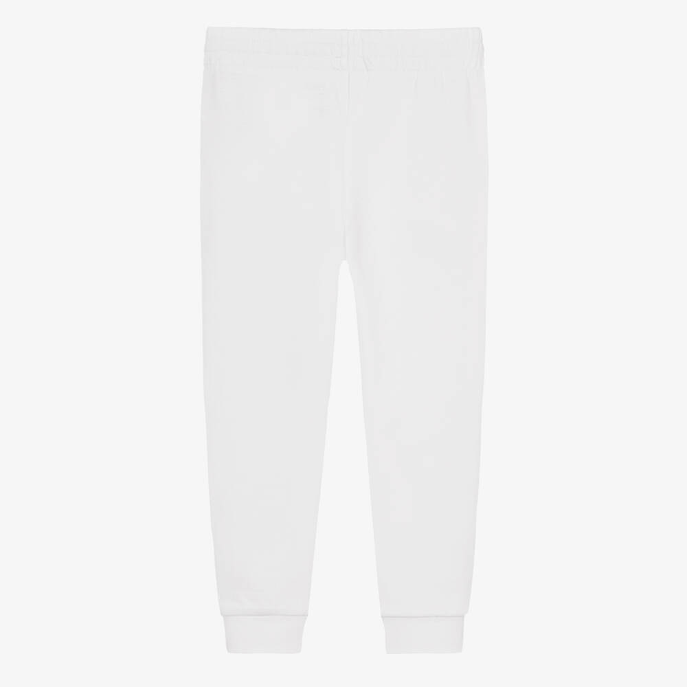 Ralph Lauren-Boys White Cotton Embroidered Pony Logo Joggers | Childrensalon
