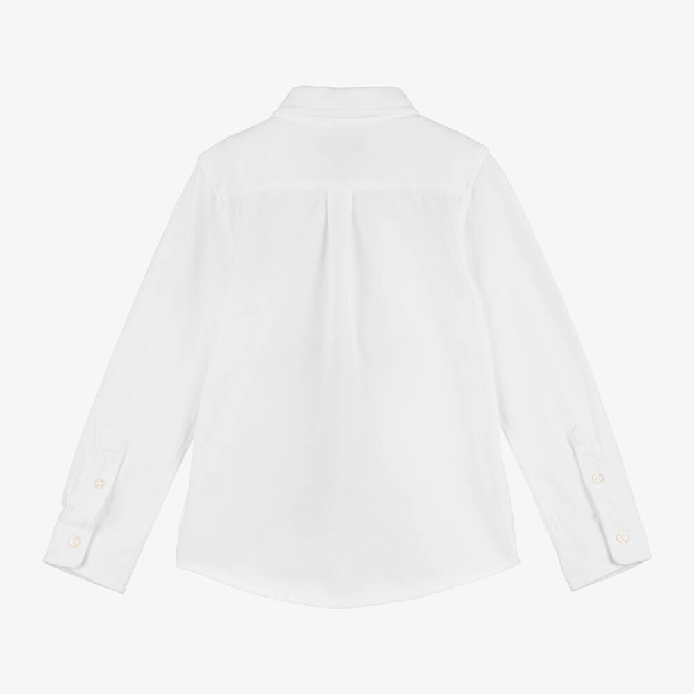 Chemise NEXT Garçon 7 Ans Manches Courtes Coton Blanc Motif Feuilles - Occasion Très Bon état