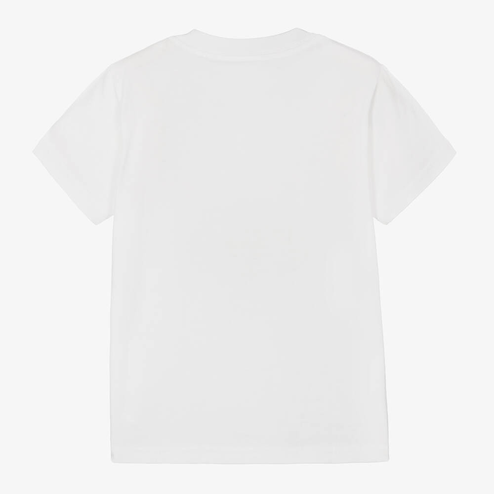 Ralph Lauren-Boys White Cotton Polo Bear T-Shirt | Childrensalon