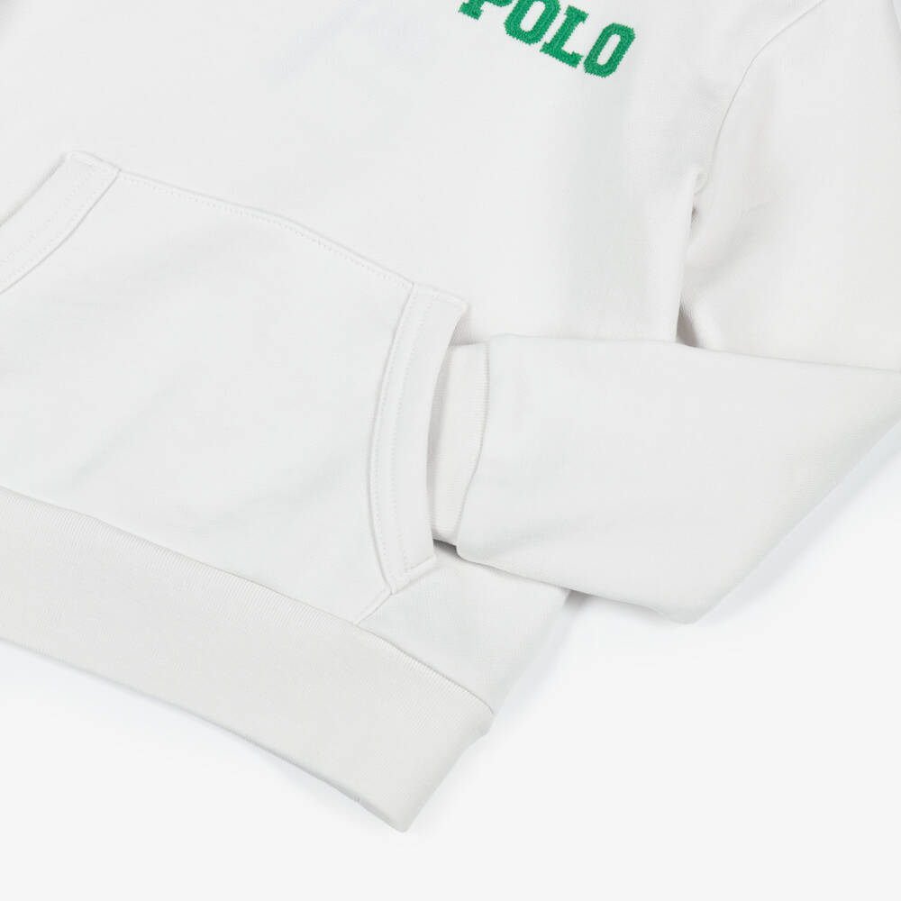 Ralph Lauren-Худи поло белый хлопковый с логотипом для мальчиков | Childrensalon