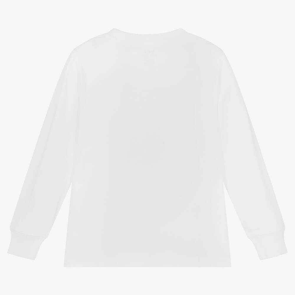 Ralph Lauren-Boys White Cotton T-Shirt | Childrensalon