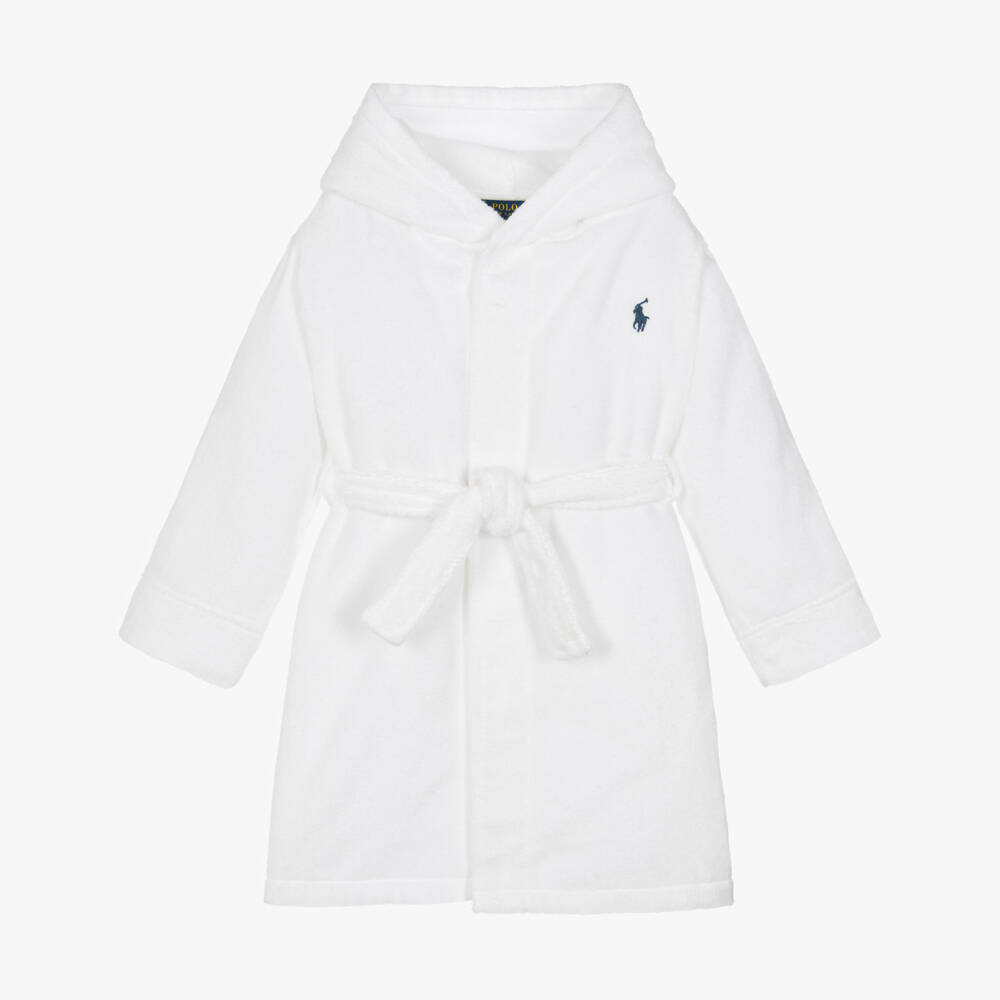 Ralph Lauren-Boys White Cotton Towelling Robe | Childrensalon